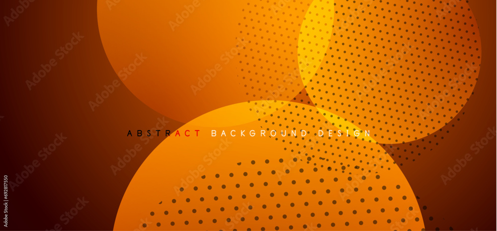 Poster abstract tech circles vector background, technology digital bubbles