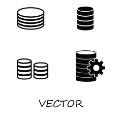 Database icon vector. Database icon set flat trendy style illustration on white background..eps