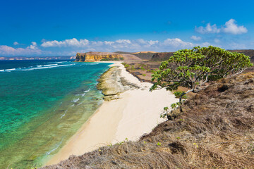 Beautiful Sungkun beach view in east Lombok Area with tree