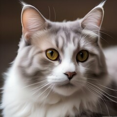 Fototapeta premium A playful portrait of a American Curl cat with its distinctively curled ears3