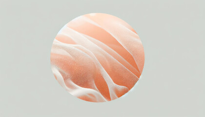 Pantone 2024 Peach Fuzz, color of the year header, Abstract Landscape with Fabric Waves and Pantone Swatch - 692820955