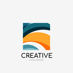 Modern abstract logo design. Geometric vector art. Clean overlapping lines and abstract shapes. Perfect for modern brand