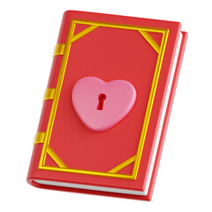 3D Illustration of Romantic Book for Valentine's Day