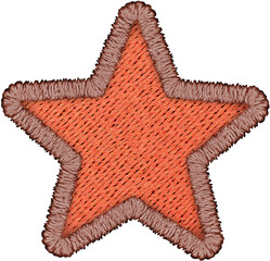 Patch Works of abstract star shape badge.