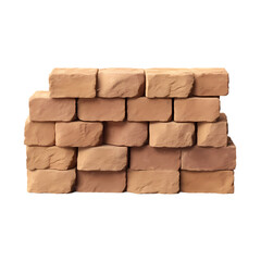 Fototapeta premium Pile of bricks isolated on transparent background