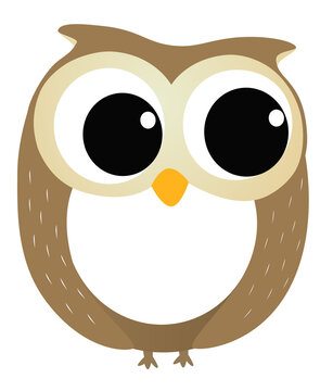 Owl number 0 cartoon charater vector design