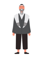 Obraz na płótnie Canvas jewish man with kippah illustration