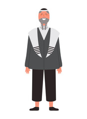 jewish man with kippah illustration