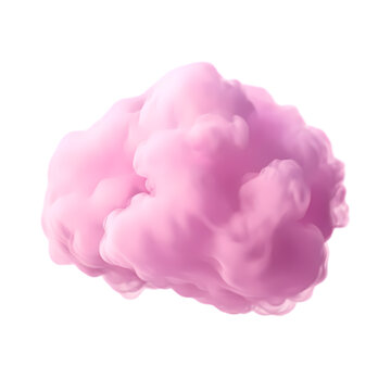 Pink cloud isolated on transparent background