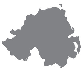Northern Ireland map. Map of Northern Ireland in grey color