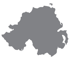 Fototapeta na wymiar Northern Ireland map. Map of Northern Ireland in grey color