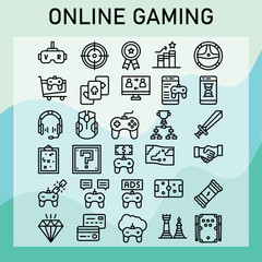 online gaming vector icon pack
