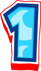 Blue Ocean Comic Bold Alphabet Number 1