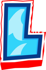 Blue Ocean Comic Bold Alphabet Letter L