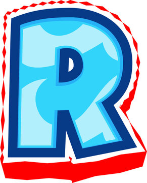 Blue Ocean Comic Bold Alphabet Letter R