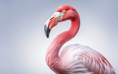 Fototapeta premium Pink Flamingo isolated on white background