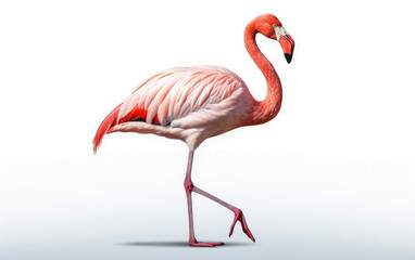 Pink Flamingo isolated on white background