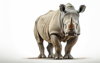 Fototapeta premium Gray Rhino isolated on white background
