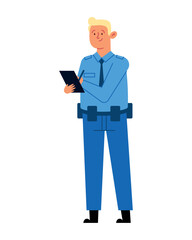 police day illustration with a officer