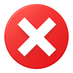 Fototapeta premium Red cross mark icon isolated on transparent background