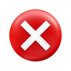 Fototapeta premium Red cross mark icon isolated on transparent background