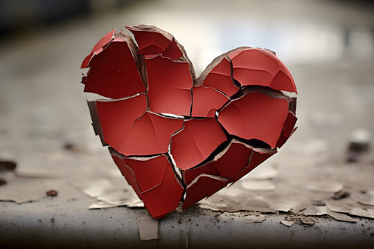 3D abstract broken heart background