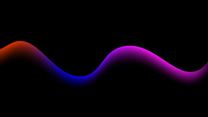Abstract dark background with flowing wave lines. Glowing wavy shapes. Shiny colorful moving wavy design element. Modern dynamic wave pattern. Suit for website, poster, brochure, banner, flyer