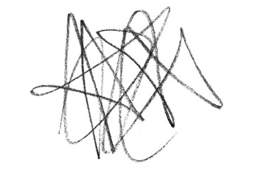 black pencil strokes isolated on transparent background
