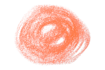 Orange crayon scribbles isolated on transparent background.