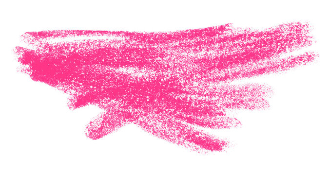 Pink crayon scribbles isolated on transparent background.