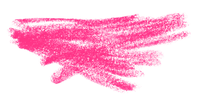 Pink crayon scribbles isolated on transparent background.