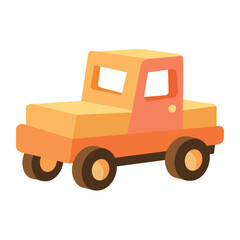 wood toy car isolated