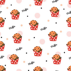 Muffin Treat Moments Dotted Delight Vector Pattern