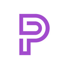 Obraz premium Monogram P design vector logo. Monogram initial letter mark P logo design. Monogram design vector logo. Monogram initial letter mark P logo design. Simple P monogram. Monogram P design logo