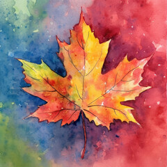 Autumnal Orange: Fiery Red Maple Leaf