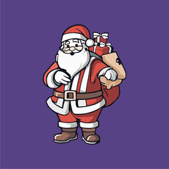 illustration of santa claus, christmas