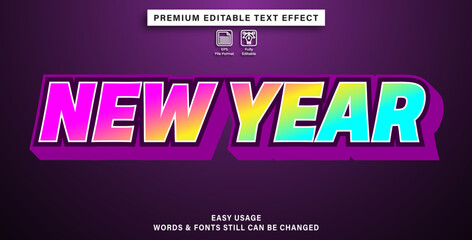new year style editable text effect