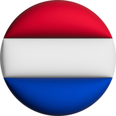 3D Flag of Netherland on circle