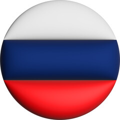 3D Flag of Russia on circle