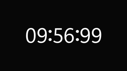 10 minutes digital countdown clock, with milliseconds