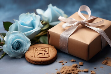 Fototapeta na wymiar chocolate candy and gift box