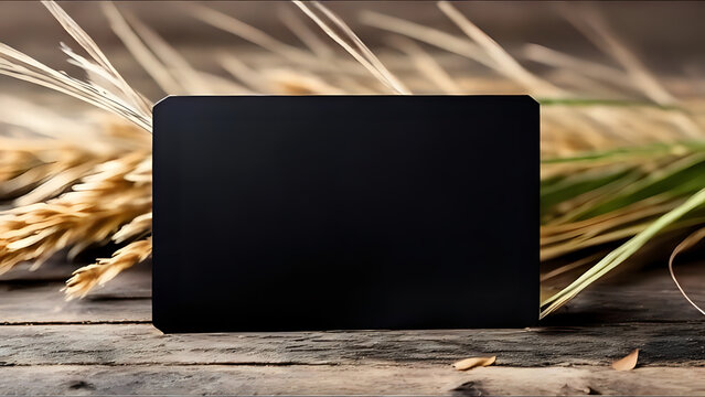 Blank Black business card mockup on wood table https://replicate.com/cjwbw/real-esrgan