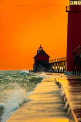 sunset by the water