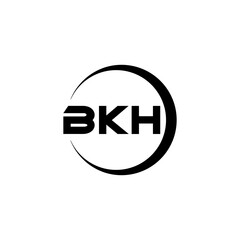 BKH letter logo design with white background in illustrator, cube logo, vector logo, modern alphabet font overlap style. calligraphy designs for logo, Poster, Invitation, etc.