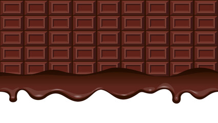 溶けた板チョコの背景イラスト（ミルク）