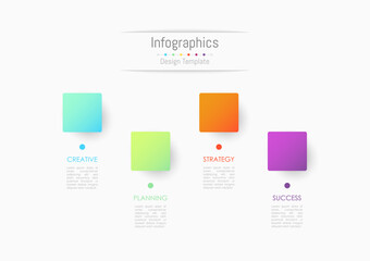 Infographic 4 options design elements for your business data. Vector Illustration.