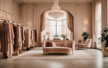 Women clothing and accessories luxury fashion store interior design