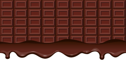 溶けた板チョコの背景イラスト（ミルク）