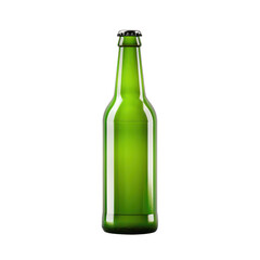 green beer bottle mockup in realistic style isolated on transparent background,transparency 