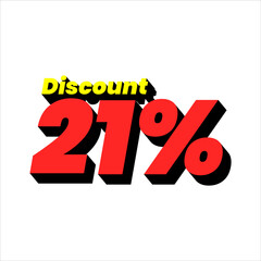 Discount numbers in the form of percent signs with red and yellow colors isolated on a white background, ranging from 1% to 100% discounts. very suitable for use in advertising media promotion designs